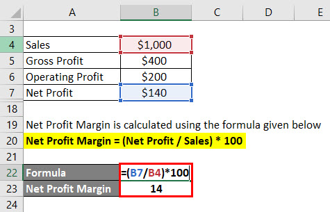 Net Profit Margin for Example 1