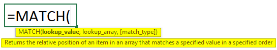 Match function syntax