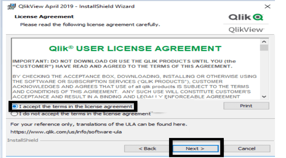 Qlikview folder and check the complete radio button