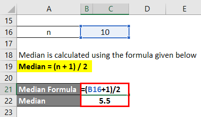 median formula