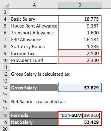 Salary Formula Calculate Salary Calculator Excel Template