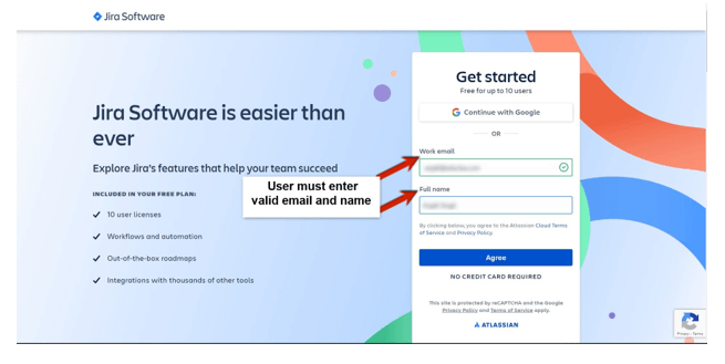 Sign up for a Jira Software account login