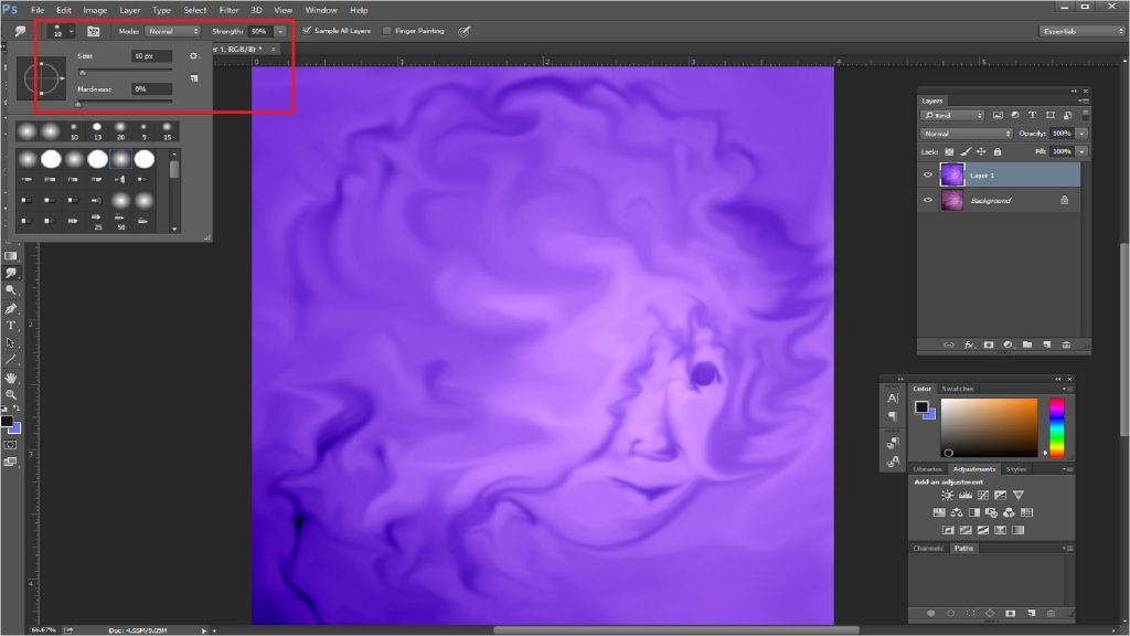 Smudge tool in photoshop 3