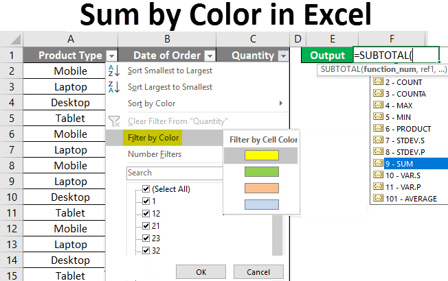 Sum-By-Color-in-Excel