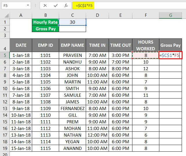 Timesheet In Excel How To Create Timesheet Template In Excel 