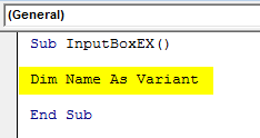 VBA InputBox Example 2-1