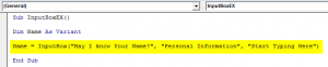 VBA InputBox | How to Create Excel VBA InputBoxw with examples?