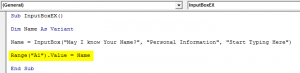 VBA InputBox | How to Create Excel VBA InputBoxw with examples?