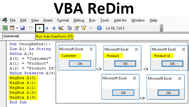 vba redim とは