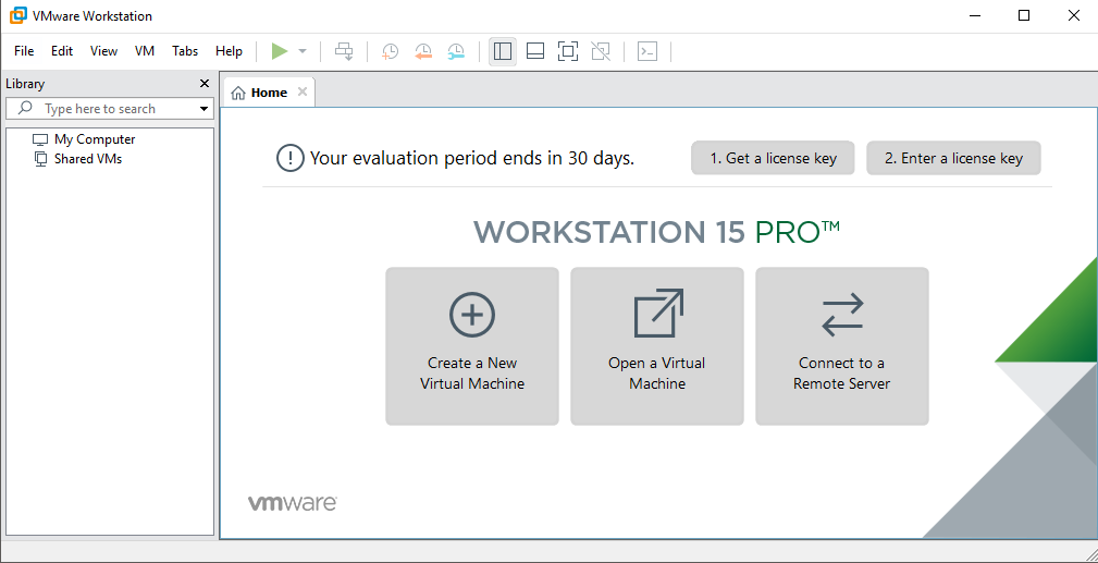 window of VMware Workstation Pro