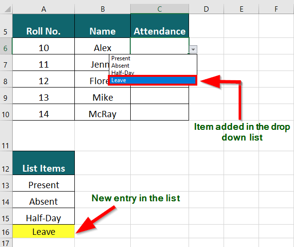 Add an item to a drop down 