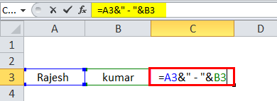 Concatenate formula example space1