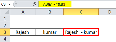 Concatenate formula example space2