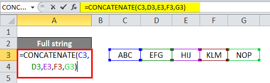 Concatenate in excel Example 2-2