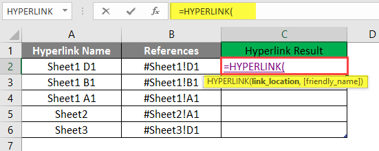 HYPERLINK Formula in Excel example 1-3