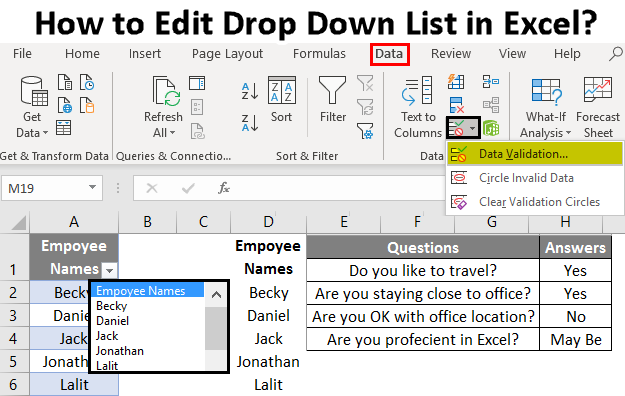 How to Edit Drop Down List in Excel? | Steps to Edit Drop Down List