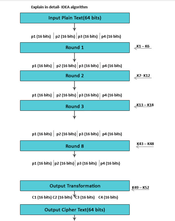 IDEA Algorithm - 64-bit input plain text block