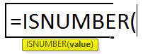 ISNUMBER Syntax