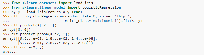 Logistic Regression written in sklearn 2