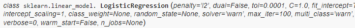 Logistic Regression written in sklearn