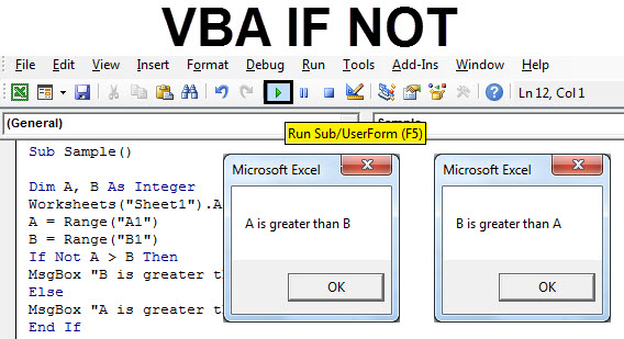 Vba If Not How To Use Excel Vba If Not With Examples