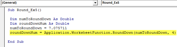 Round Function in excel Example 5.3