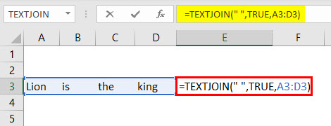 TEXTJOIN Formula Example 1-2