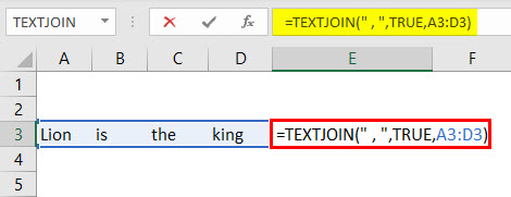 TEXTJOIN Formula Example 1-4