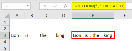 TEXTJOIN Formula Example 1-5