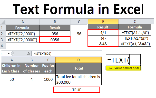 Text Formula in Excel