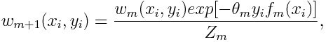 Updating the weight for each data point