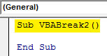 VBA Break loop example 1