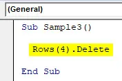 VBA Delete Row Example 4-3