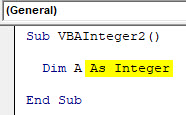 VBA Integer Example 2-3