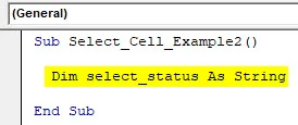 VBA Select Cell Example 2-2