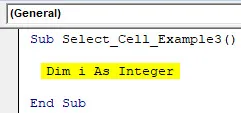 VBA Select Cell Example 3-2