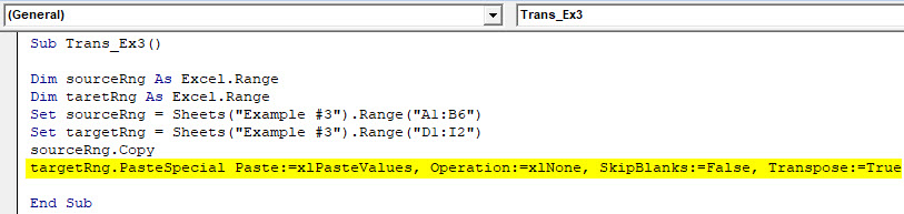 How To Transpose In Vba