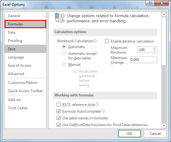 changing excel reference style 1