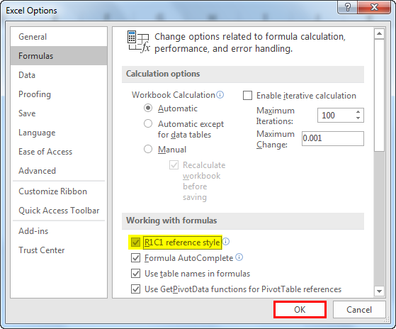 changing excel reference style 2