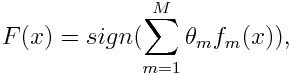 classification the final equation(AdaBoost Algorithm)
