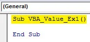 vba value Example 1