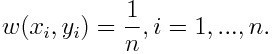 weight for each data point (AdaBoost Algorithm)