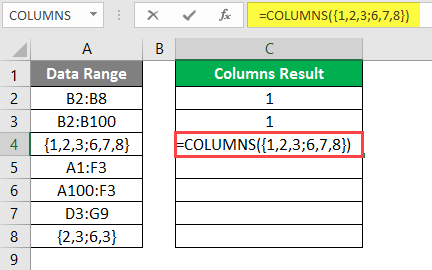 COLUMNS formula example 2-7