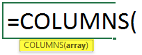 COLUMNS formula syntax