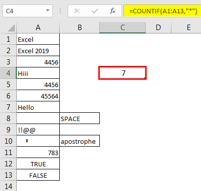 Formula Excel Count Cells With Text