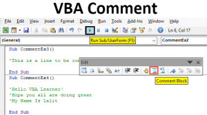 VBA Comment | How to Comment in Excel Using VBA With Examples