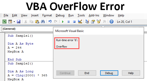 ms access runtime error 6 overflow