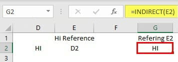 Indirect formula in excel 1.4