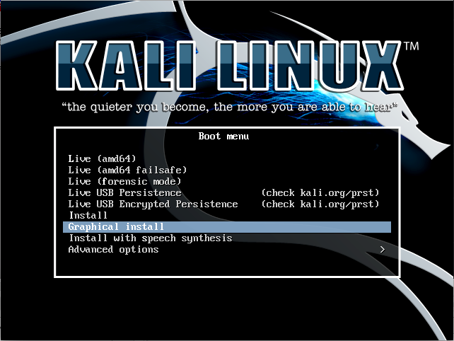 how to install kali linux on usb