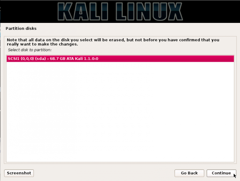 kali linux an installation step failed virtualbox